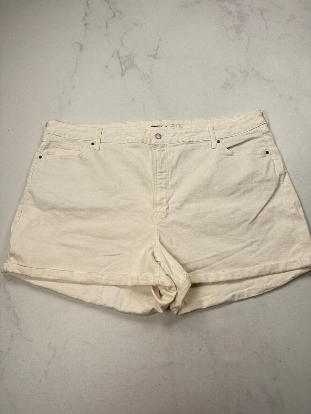 Old Navy Shorts Cream Contemporary Adjustable - Womens 28 Plus